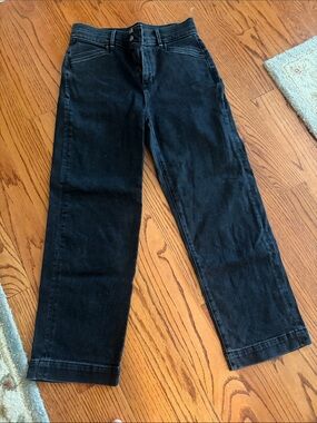 Ann Taylor Classic Black High-Waist Straight Jeans